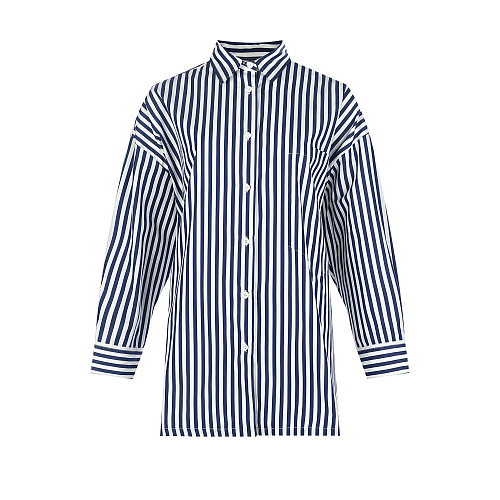Рубашка в бело-синюю полоску Tak Ori , арт. SHT102005 CO053SS22STBL STRIPES BLUE | Фото 1