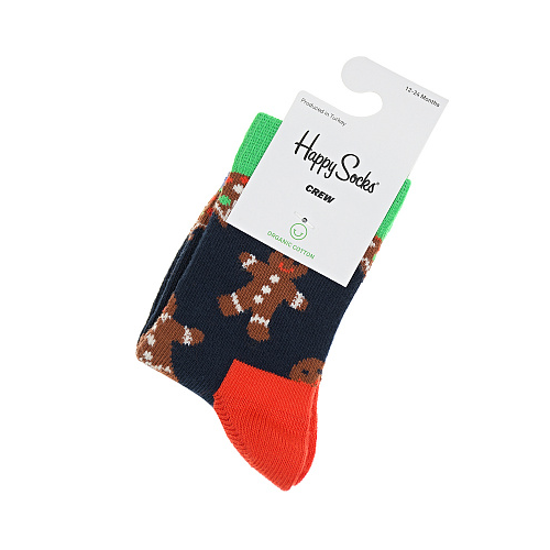 Темно-синие носки с новогодним принтом Happy Socks Синий, арт. KGAG02 6500 | Фото 1