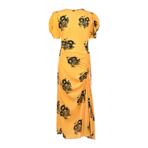 Желтое шелковое платье-миди No. 21 Желтый, арт. H053 5544 S3W1 | Фото 1