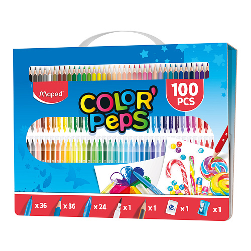 Набор для цветоного рисования COLORPEPS KIT, 100 предметов Maped , арт. 907003 | Фото 1