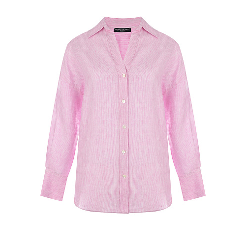 Розовая рубашка в тонкую полоску Pietro Brunelli Розовый, арт. CA2202 LI0019 2357 | Фото 1