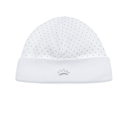 Белая шапка в горошек Lyda Baby Белый, арт. PM07-551 WHITE SILVER CRO | Фото 1