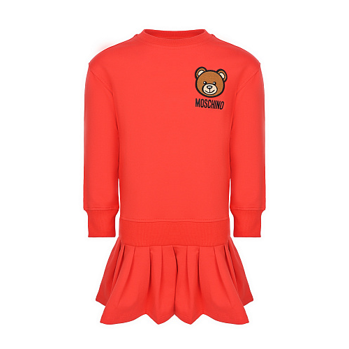 Красное платье с принтом &quot;медвежонок&quot; Moschino Красный, арт. HDV0C3 LDA16 50109 | Фото 1
