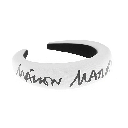 Белый ободок с черным лого MM6 Maison Margiela Белый, арт. M60140 MM050 M6100 | Фото 1