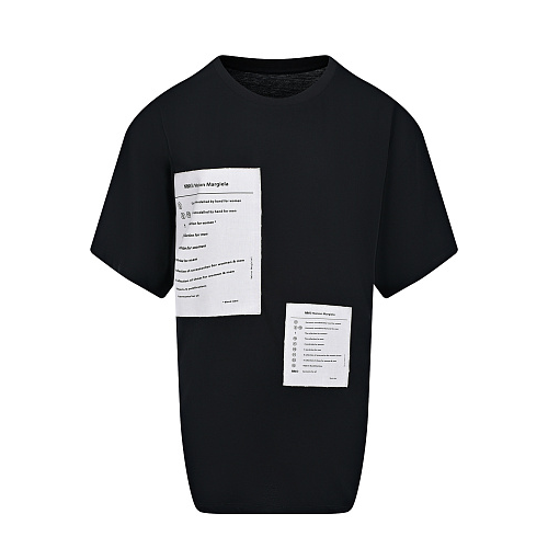 Черная футболка с патчами MM6 Maison Margiela Черный, арт. S52GC0245 S24312 900 | Фото 1