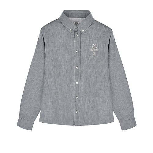 Серая рубашка с длинными рукавами Brunello Cucinelli Серый, арт. BG671C302C C045 | Фото 1