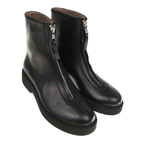 Черные кожаные ботинки с молнией Jarrett Черный, арт. J3TR144A NERO | Фото 1