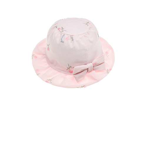 Розовая шляпа с цветочным принтом Monnalisa Розовый, арт. 399003 9655 0091 | Фото 1