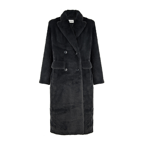 Серое пальто из эко-меха Parosh Серый, арт. D430877 PHOTO_037 | Фото 1
