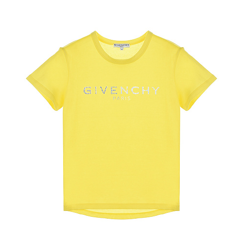 Желтая футболка с серебристым логотипом Givenchy Желтый, арт. H15199 508 | Фото 1