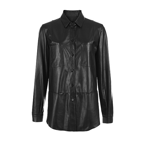 Черная рубашка из кожи DROMe Черный, арт. DPD0398P-D400P 800 | Фото 1
