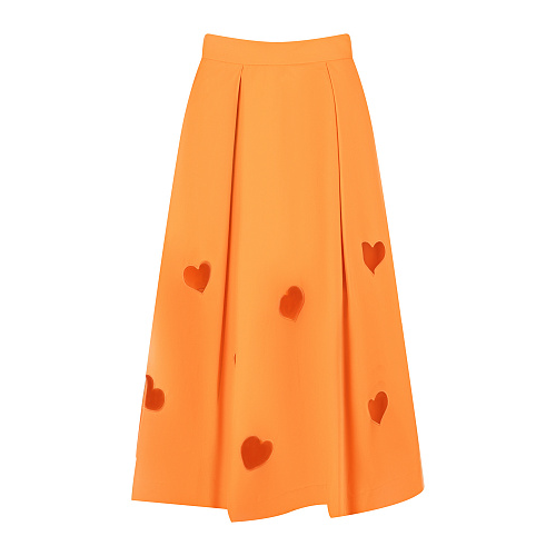 Оранжевая юбка с декором &quot;сердца&quot; MSGM Оранжевый, арт. 3241MDD24 227106 PAPAYA 10 | Фото 1