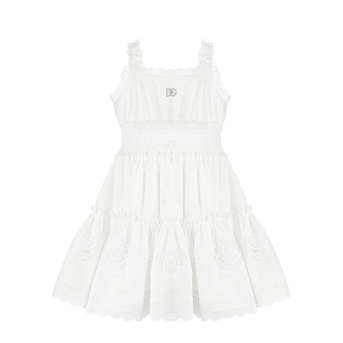 Белое платье с вышивкой Dolce&Gabbana Белый, арт. L53DB9 FU5UB W0800 | Фото 1