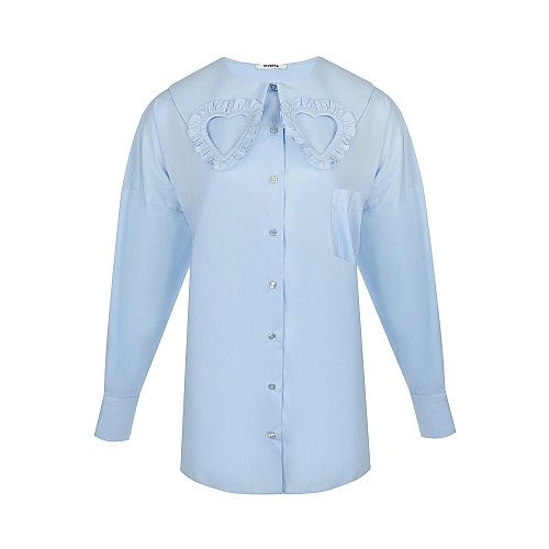 Голубая рубашка с декором на воротнике Vivetta Голубой, арт. V2M0G091 0650 6374 | Фото 1