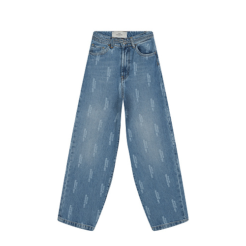 Свободные джинсы со сплошным принтом с лого Les Coyotes de Paris Синий, арт. 119-31-026 487 | Фото 1