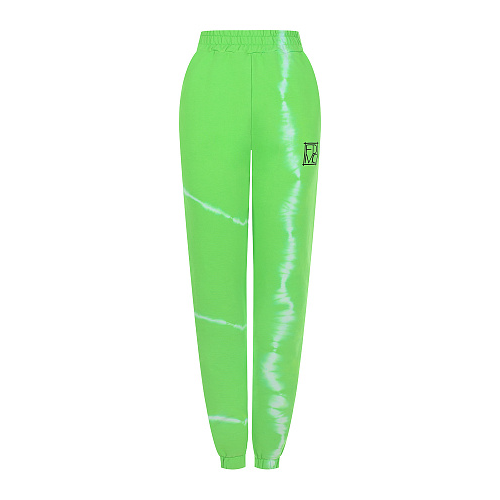 Спортивные брюки зеленого цвета с принтом тай-дай Forte dei Marmi Couture Зеленый, арт. 22SF2080-401 FLUO GREEN | Фото 1