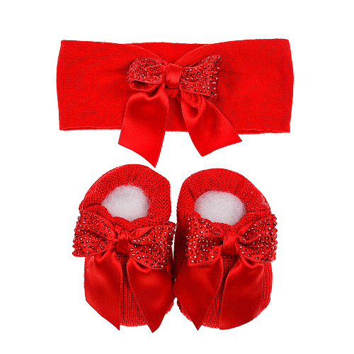 Подарочный набор: повязка и пинетки, красный La Perla Красный, арт. 48622 Y80 RED | Фото 1