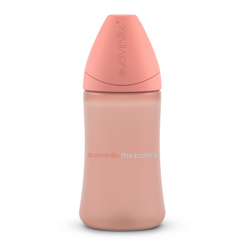 Розовая бутылка с круглой силиконовой соской 3 позиции &quot;BASICS&quot;, 270 мл (2 шт) Suavinex , арт. 3307608 роз | Фото 1