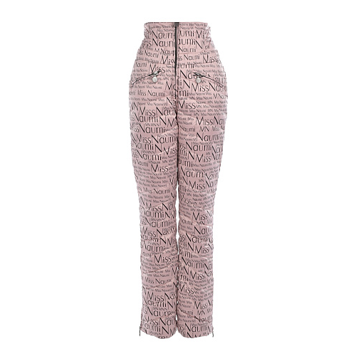 Розовые стеганые брюки со сплошным лого Naumi Розовый, арт. 1851OW-0012-OM239 PRINT-MISS-ROS | Фото 1