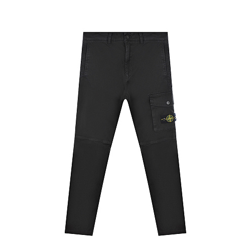 Черные брюки с накладным карманом Stone Island , арт. 751630411 V0129 BLACK | Фото 1