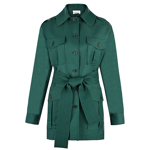 Зеленая куртка с накладными карманами Parosh Зеленый, арт. D430312 022 VERDE BOTTIGLIA | Фото 1