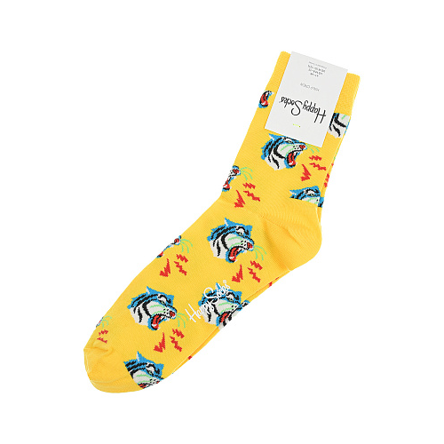 Желтые носки с принтом &quot;собаки&quot; Happy Socks Желтый, арт. TIG13 2200 | Фото 1