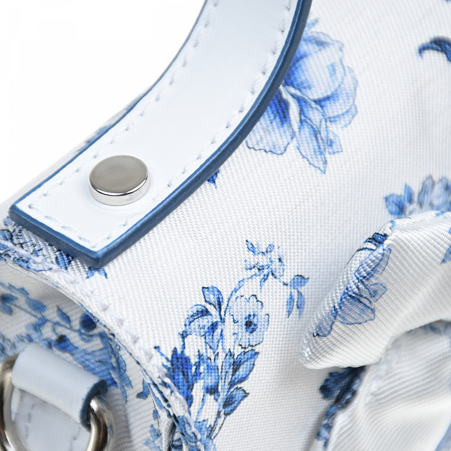 Белая сумка с синим цветочным принтом, 18x17x8 см Monnalisa , арт. 799007 9062 0001 | Фото 7
