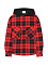 Куртка в клетку с капюшоном, красная