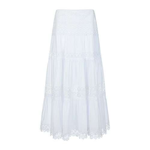 Белая юбка с гипюровой отделкой Charo Ruiz Белый, арт. 221405 WHITE | Фото 1