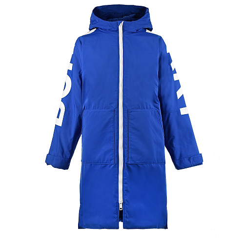 Синее пальто с капюшоном Burberry Синий, арт. 8040904 KB6-NILSEN COBALT BLU A1650 | Фото 1