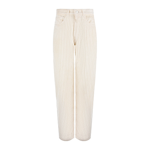 Вельветовые брюки молочного цвета Forte dei Marmi Couture , арт. 21WF1011 PANNA | Фото 1