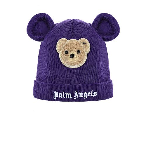 Фиолетовая шапка с декоративными ушками Palm Angels Фиолетовый, арт. PGLC002F21KNI001 3760 | Фото 1