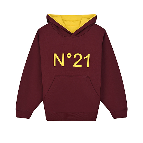 Бордовый свитшот с желтым лого No. 21 Бордовый, арт. N21404 N0154 0NC04 | Фото 1