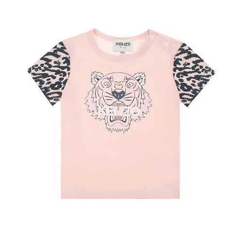 Розовая футболка с принтом &quot;тигр&quot; KENZO Розовый, арт. K05361 471 | Фото 1