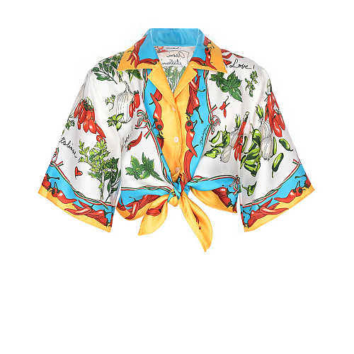 Шелковая рубашка с принтом &quot;Capri&quot; Dolce&Gabbana Мультиколор, арт. L55S69 G7E1P HA3UR | Фото 1
