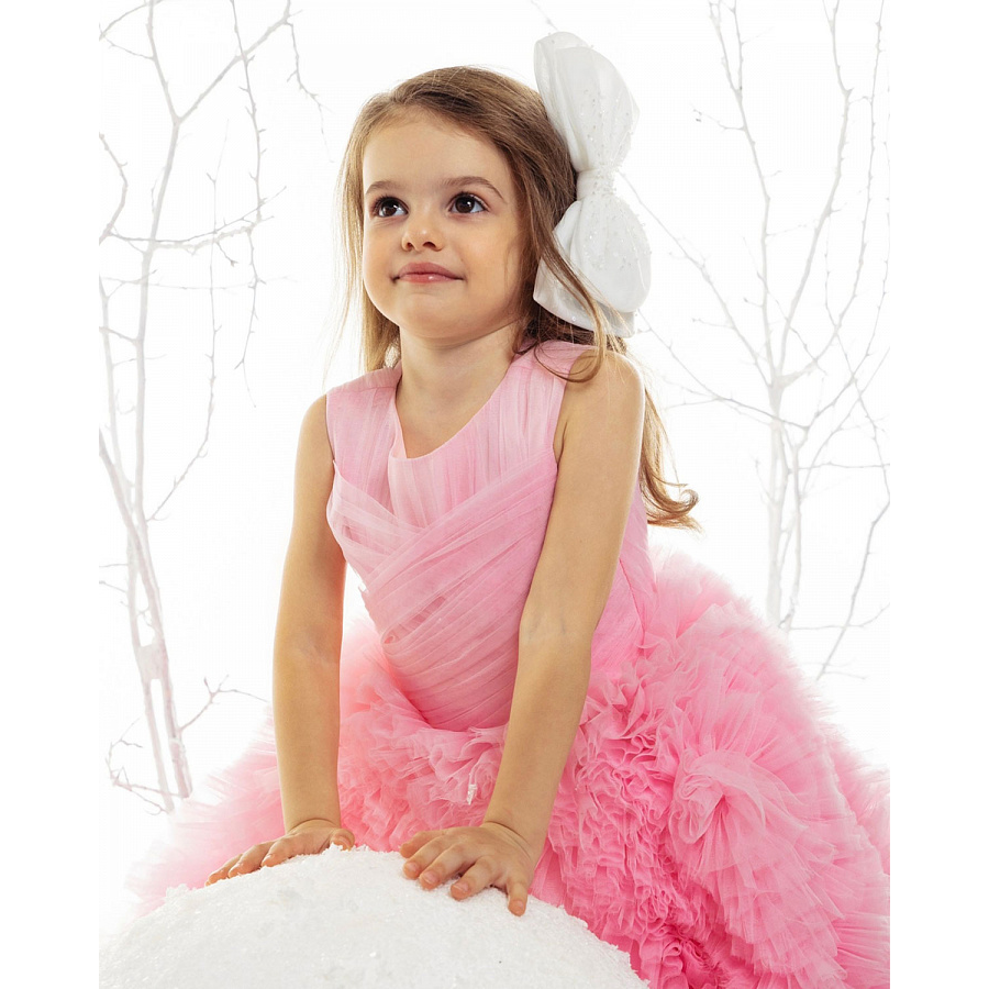 Розовое платье с драпировкой на лифе Sasha Kim Розовый, арт. SK EMMA 820016 7009 | Фото 4