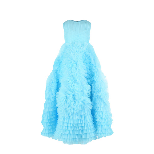 Бирюзовое платье с драпировками на лифе Sasha Kim , арт. SK EMMA 820016 BLUE AQUA | Фото 1