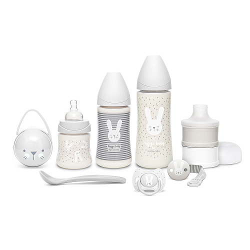 Набор Welcome Baby (бутылочки, пустышка, контейнер, держатель, контейнер-дозатор для молока, ложка) Suavinex , арт. 3306625HBGREY | Фото 1