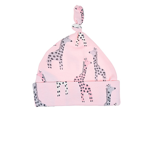 Розовая шапка с принтом &quot;жирафы&quot; Kissy Kissy Розовый, арт. XG500074N K694 | Фото 1
