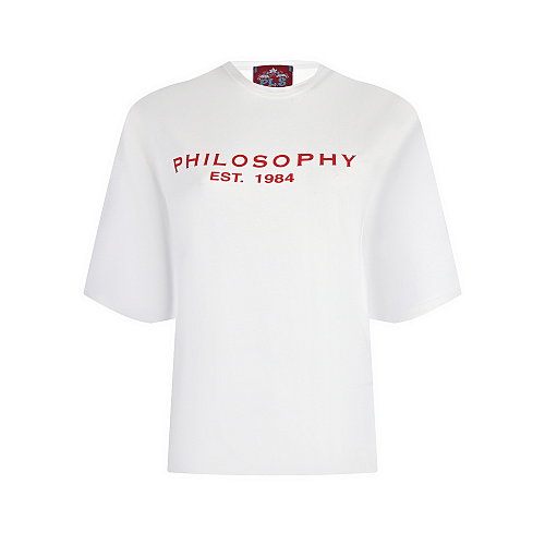 Белая футболка с красным лого Philosophy Di Lorenzo Serafini Белый, арт. 0701 5744 A0002 | Фото 1