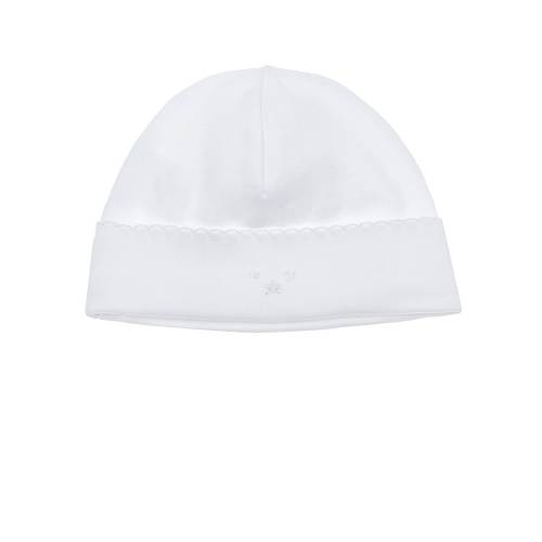 Белая шапка с цветочной вышивкой Lyda Baby Белый, арт. PM07-519WH WHITE HEART OF F | Фото 1