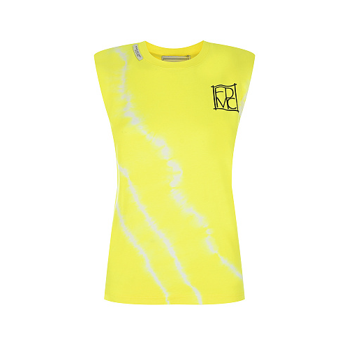 Желтая футболка с принтом тай-дай Forte dei Marmi Couture Желтый, арт. 22SF2203 FLUO YELLOW | Фото 1
