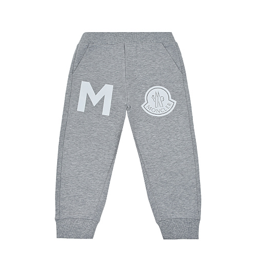 Серые спортивные брюки с логотипом Moncler Серый, арт. 8H71820 809AC 980 | Фото 1