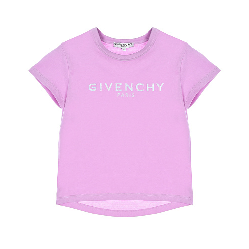 Сиреневая футболка с серебристым логотипом Givenchy , арт. H15199 929 | Фото 1