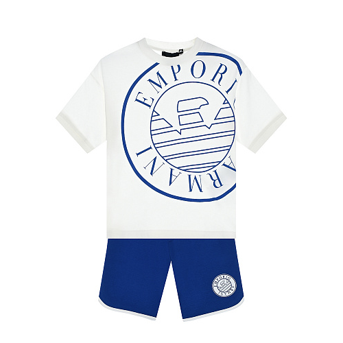 Комплект: футболка и шорты с круглым лого Emporio Armani Мультиколор, арт. 3L4VJ7 4J54Z F914 | Фото 1