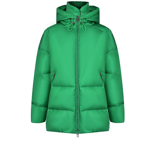 Удлиненная зеленая куртка с капюшоном Naumi Зеленый, арт. 1794MW-0058-MB190 GREEN | Фото 1