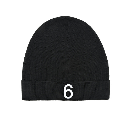 Черная шапка с вышитым лого MM6 Maison Margiela Черный, арт. M60279 MM061 M6900 | Фото 1