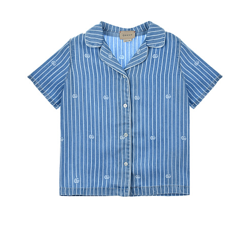 Голубая рубашка в тонкую полоску GUCCI Голубой, арт. 648566 XDBJU 4546 | Фото 1