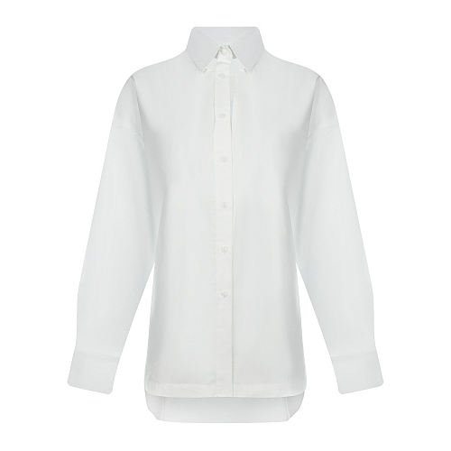 Белая рубашка с асимметричным подолом Balossa Белый, арт. BA510 WHITE | Фото 1