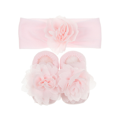 Подарочный набор: повязка и пинетки, розовый La Perla Розовый, арт. 48633 YZH | Фото 1